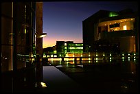 Courtyard, Getty Center, dusk, Brentwood. Los Angeles, California, USA ( color)