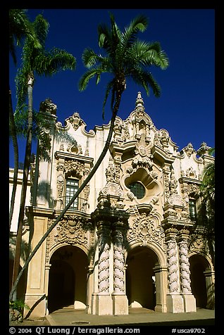 Casa Del Prado, afternoon, Balboa Park. San Diego, California, USA (color)