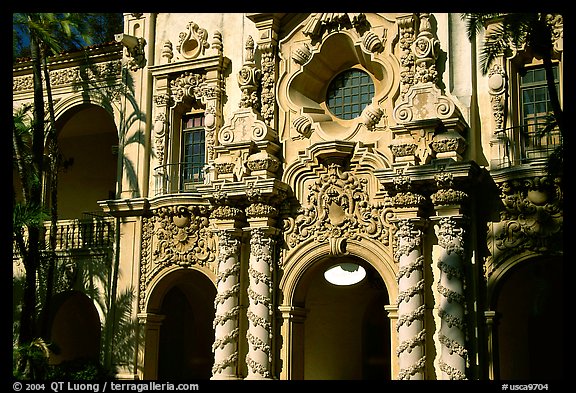 Casa Del Prado gate, afternoon, Balboa Park. San Diego, California, USA