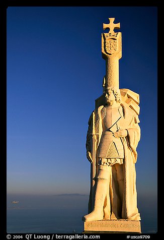 Statue of Cabrillo, Cabrillo National Monument. San Diego, California, USA (color)