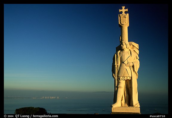 Statue of Cabrillo, Cabrillo National Monument. San Diego, California, USA (color)