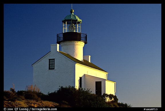 Old Point Loma Lighthouse, late afternoon. San Diego, California, USA (color)