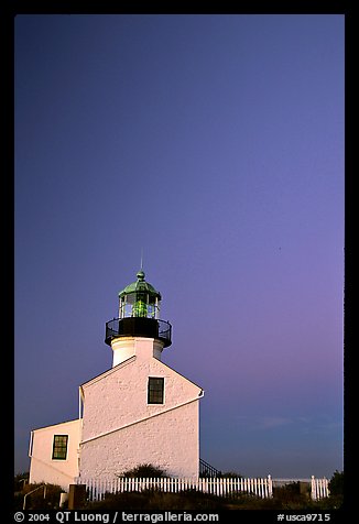 Old Point Loma Lighthouse, sunset. San Diego, California, USA (color)