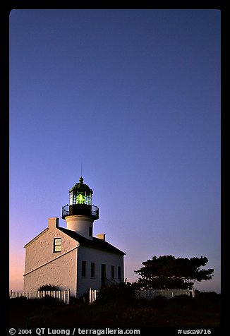 Old Point Loma Lighthouse, dusk. San Diego, California, USA