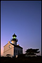 Old Point Loma Lighthouse, dusk. San Diego, California, USA (color)