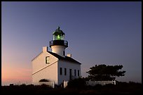 Old Point Loma Lighthouse, dusk. San Diego, California, USA (color)