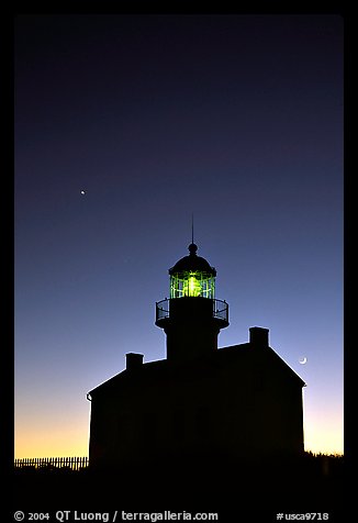 Old Point Loma Lighthouse, dusk. San Diego, California, USA