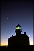 Old Point Loma Lighthouse, dusk. San Diego, California, USA (color)