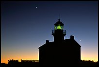 Old Point Loma Lighthouse, dusk. San Diego, California, USA (color)