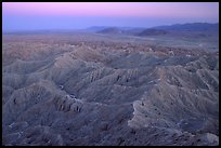 Badlands at dusk, Font Point. Anza Borrego Desert State Park, California, USA