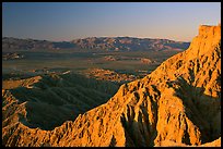 Eroded badlands at sunrise, Font Point. Anza Borrego Desert State Park, California, USA (color)