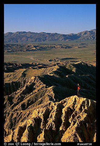 Visitor at Font Point. Anza Borrego Desert State Park, California, USA