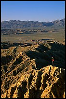 Visitor at Font Point. Anza Borrego Desert State Park, California, USA (color)