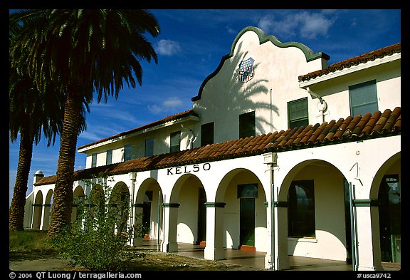 Train depot, Kelso. Mojave National Preserve, California, USA (color)