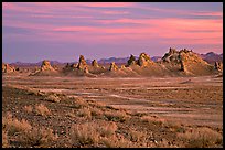 Tufa spires, Trona Pinnacles, sunset. California, USA