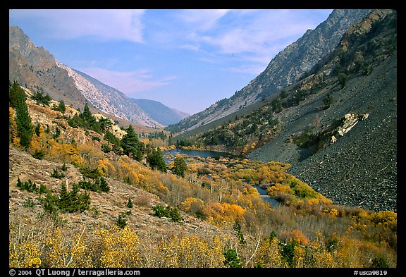 Valley with fall colors, Lundy Canyon, Inyo National Forest. California, USA (color)