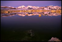Tufas and Sierra Nevada, winter sunrise. Mono Lake, California, USA (color)