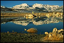 Tufas and Sierra, winter sunrise. Mono Lake, California, USA