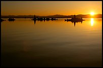 Tufa towers and rising sun. Mono Lake, California, USA