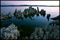 Tufa formations at dusk, South Tufa area. Mono Lake, California, USA (color)