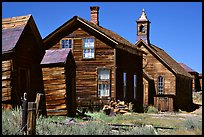 Main street row, Ghost Town, Bodie State Park. California, USA (color)