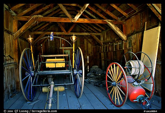 Fire station, Ghost Town, Bodie State Park. California, USA (color)