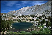 Small Lake, mountain, and fisherman, Inyo National Forest. California, USA