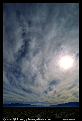 Sun and clouds, Owens Valley. California, USA