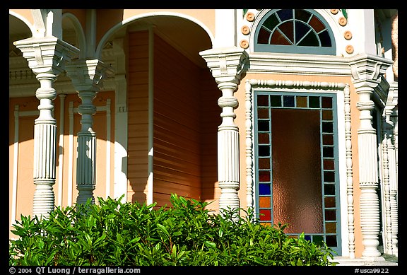 Detail of Victorian architecture of the Pink Lady,  Eureka. California, USA