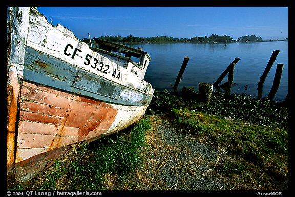 Boat and Bay near Eureka. California, USA