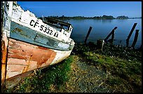 Boat and Bay near Eureka. California, USA ( color)