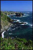 Cliffs and surf near Fort Bragg. Fort Bragg, California, USA