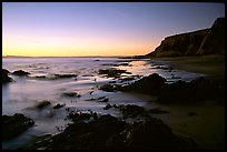 Rocks and surf, Sculptured Beach, sunset. Point Reyes National Seashore, California, USA ( color)