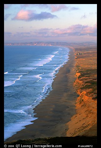 Point Reyes Beach, sunset. Point Reyes National Seashore, California, USA (color)