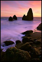 Seastacks, Rodeo Beach, Sunset. California, USA (color)