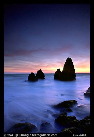 Seastacks, Rodeo Beach, Dusk. California, USA (color)