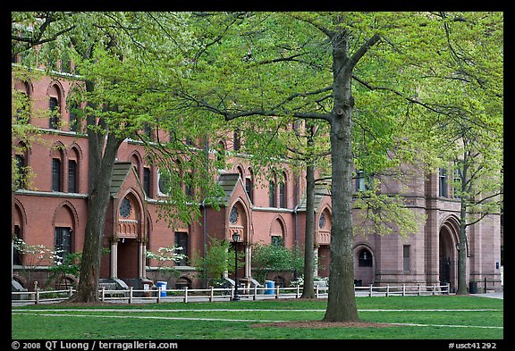 Courtyard and Lawrance Hall, Old Campus. Yale University, New Haven, Connecticut, USA (color)