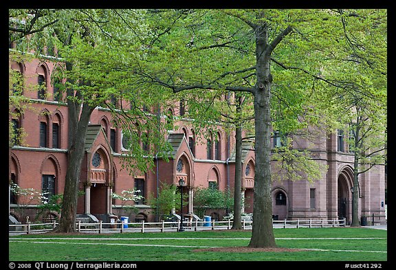 Courtyard and Lawrance Hall, Old Campus. Yale University, New Haven, Connecticut, USA