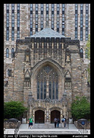 Sterling Library in gothic style. Yale University, New Haven, Connecticut, USA (color)