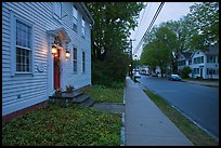 Main street at dusk, Essex. Connecticut, USA