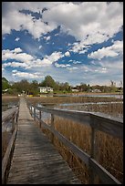 Wooden deck accross Oyster River, Old Saybrook. Connecticut, USA ( color)