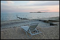 Beach chair at sunset, Westbrook. Connecticut, USA ( color)