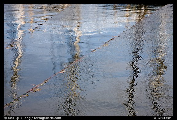 Masts reflected in water. Mystic, Connecticut, USA