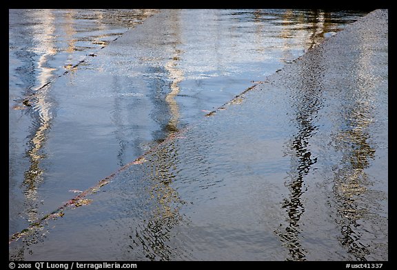 Masts reflected in water. Mystic, Connecticut, USA (color)