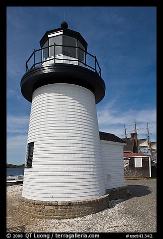 Brant Point replica lighthouse. Mystic, Connecticut, USA (color)