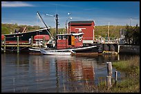 Boats and reflections at shipyard. Mystic, Connecticut, USA ( color)