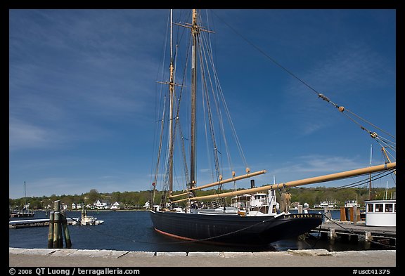 LA Dunton 19th-century fishing schooner. Mystic, Connecticut, USA (color)