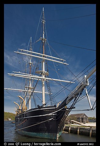 Charles W Morgan historic wooden whaleship. Mystic, Connecticut, USA (color)