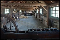 Fibers being spun into yards, Ropewalk. Mystic, Connecticut, USA ( color)