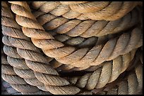 Detail of marine rope. Mystic, Connecticut, USA